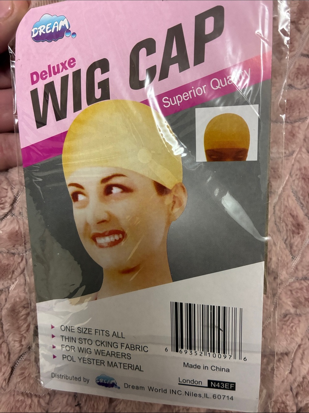 Deluxe Yellow Wig Cap — Stretchy Polyester Fit